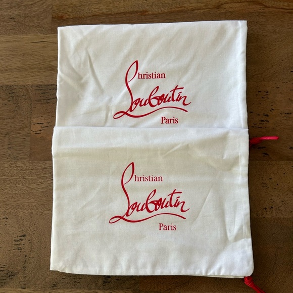 Christian Louboutin White Dust Bags with Red Logo - Picture 4 of 4